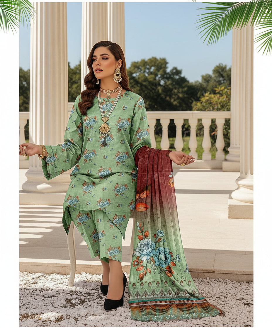 3 PC BANADORA SLUB KHADER | D-254