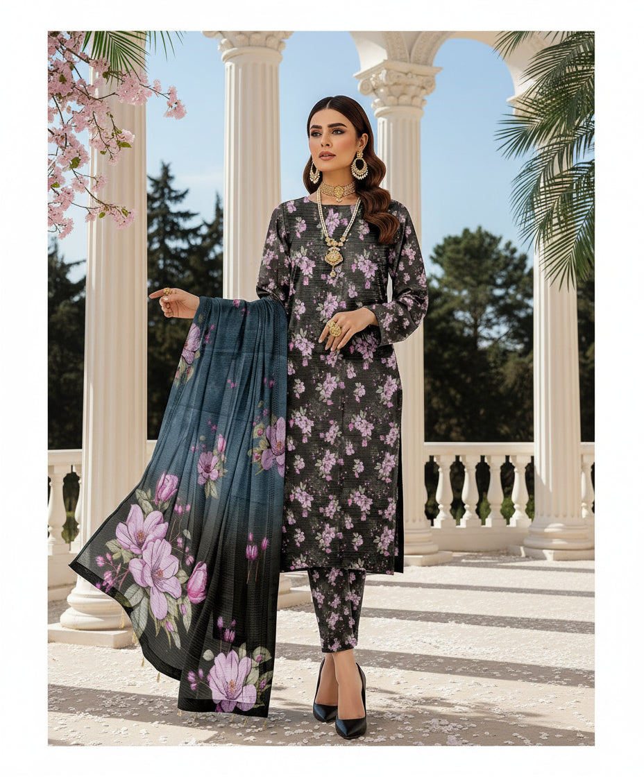 3 PC BANADORA SLUB KHADER | D-256