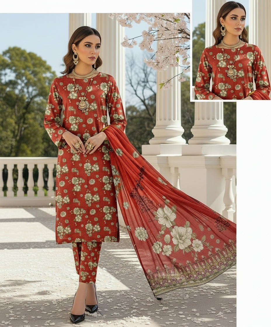 3 PC BANADORA SLUB KHADER | D-252