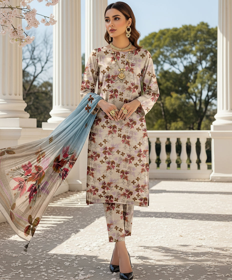 3 PC BANADORA SLUB KHADER | D-258